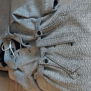 houndstooth hooded dress coat